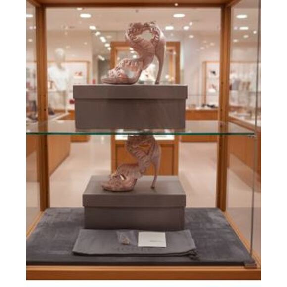 Alexander Mcqueen Satin Ruffle Butterfly Ankle Bowed Sandals NIB 1450 Sz 38 - Picture 3 of 14